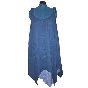 Harem Pants Co. Cotton Midi Dress Lagenlook Artsy Asymmetrical Layered Size 2X